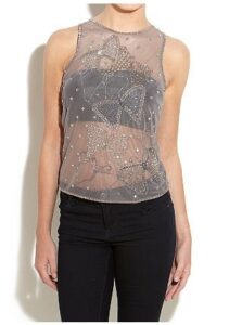 Haut Transparent Marron Taille S - Chemisier Ajusté, Manches Longues, Très Bon état